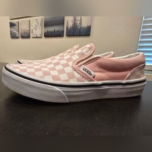 Vans Pink Checkerboard Slip-On Sneakers Little Kids Size 3